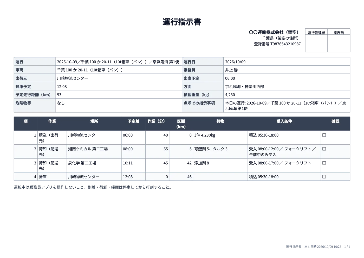 運行指示書（PDF）