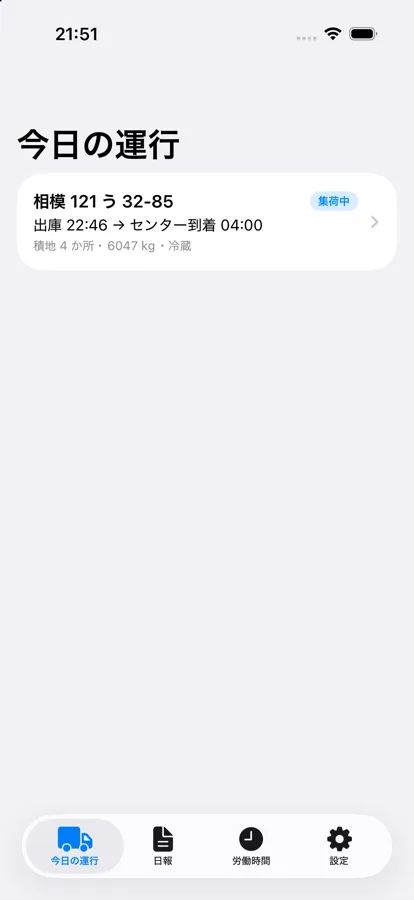 iOS 今日の運行